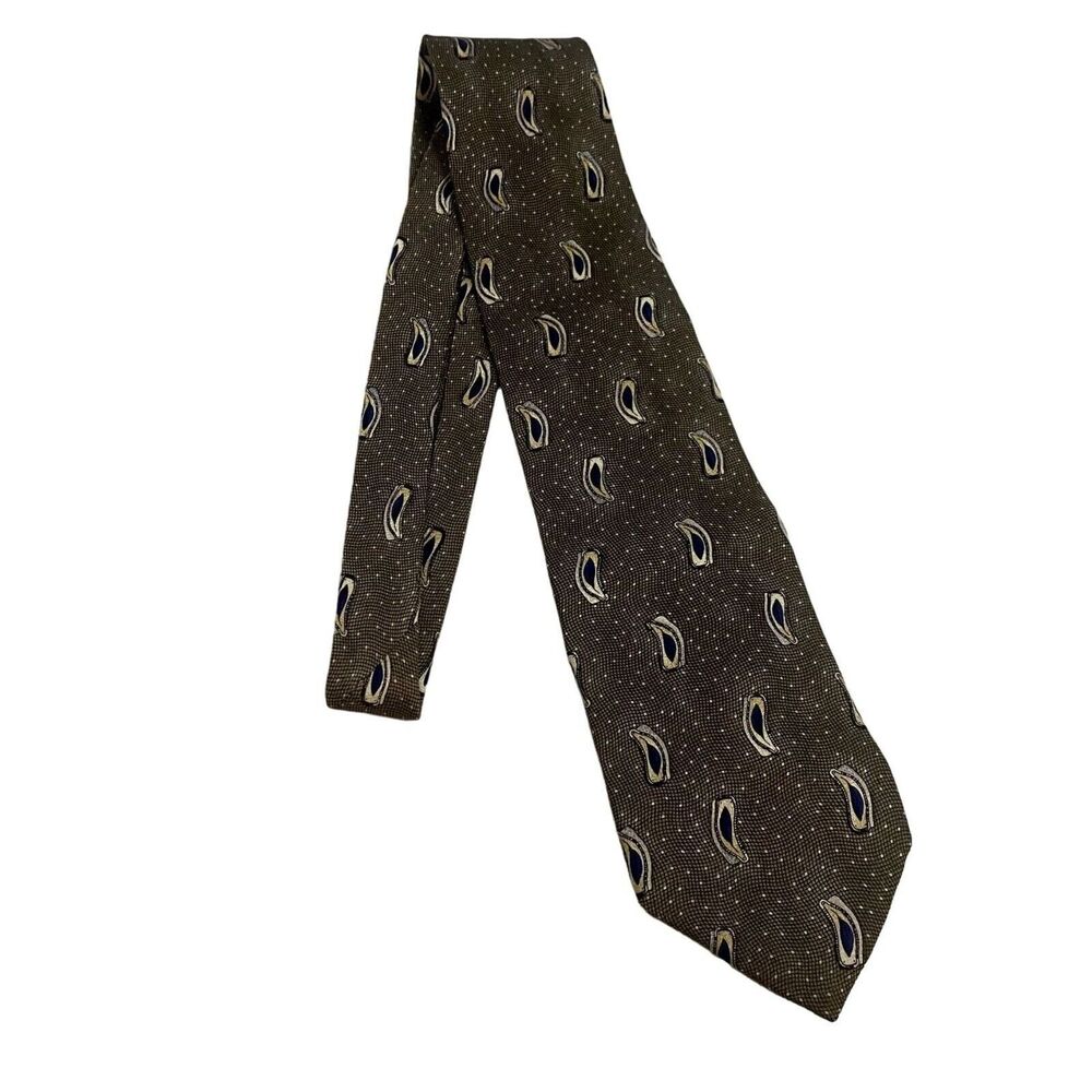 #7088 Guy Laroche Kakhi Green Mens Necktie 3.75 inch wide